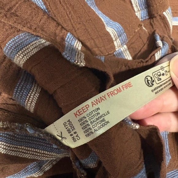 Free People came to play wide leg striped pants Brown Cream blue women’s size xs - Picture 5 of 7